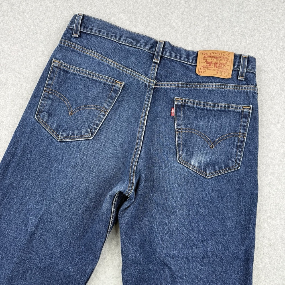 Vintage Levis Jeans Mens 36x36 (Fits 36x27) Medium Wash 517 Bootcut Made‎ In USA